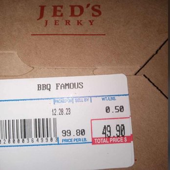 Jedidiah's Jerky - Half pound for about $50 bucks. Pound will be $100. You can also do 0.25 for $25 to split up the flavors if you wish. - Meat Shops Near Me - Yermo, California Jedidiah's Jerky - Half pound for about $50 bucks. Pound will be $100. You can also do 0.25 for $25 to split up the flavors if you wish. - Meat Shops Near Me - Yermo, California