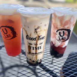 Beauty tea, Ulike Milk tea, strawberry fresh milk with black sugar boba