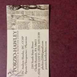 Hawley Chiropractic - Business card