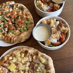 1/2 pizza, 1/2 salad lunch special for $12 (good dough, plenty of pineapples-delicious!)