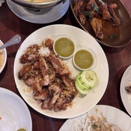 Crispy pork, Tom Kha Soup, wings, Pad Thai Crispy pork, Tom Kha Soup, wings, Pad Thai