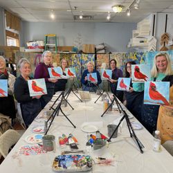 Main Avenue Galleria - We pain.ted cardinals during Art Immersion Weekend 2023