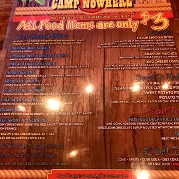 Camp Nowhere - Menu - American Near Me - North Providence, Rhode Island