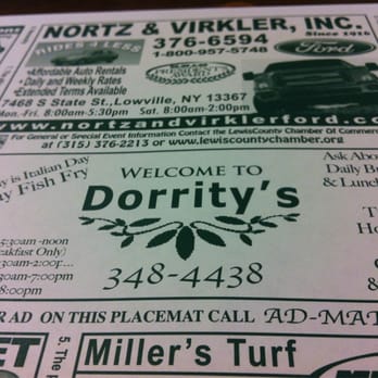 Dorrity's Restaurant  - the menu - Diners Near Me - Lyons Falls, New York