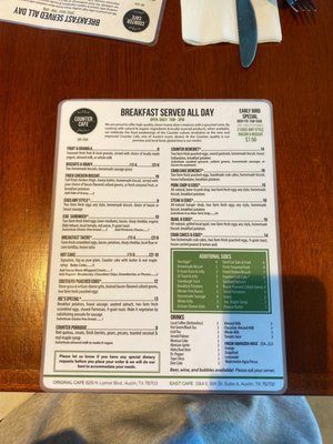 Menu photo 8 Counter Cafe West Campus Austin, TX