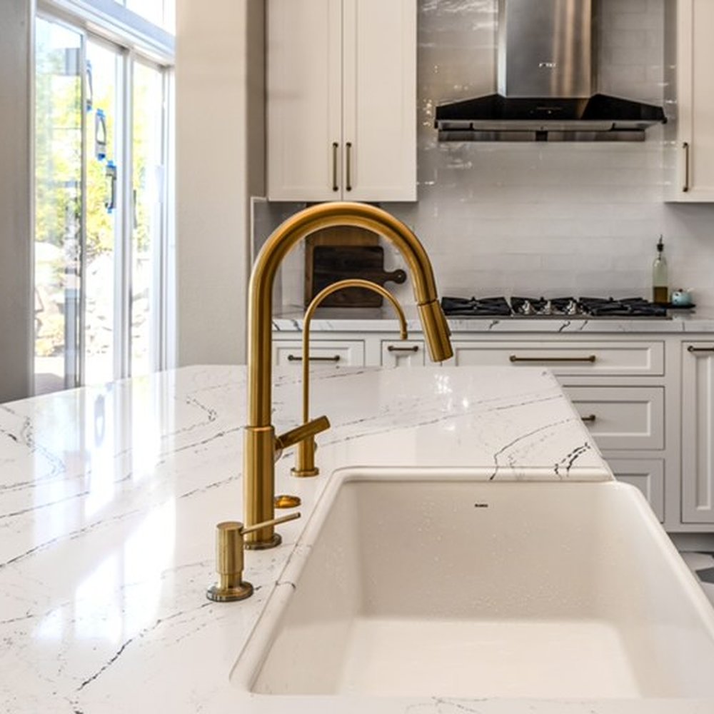 Tony Tran Construction - Faucets, dispensers and fireclay farmhouse-style sink - General Contractors Near Me Tony Tran Construction - Faucets, dispensers and fireclay farmhouse-style sink - General Contractors Near Me