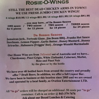 Rosie O'Gradys - Menu - Sports Bars Near Me - Beaufort, South Carolina
