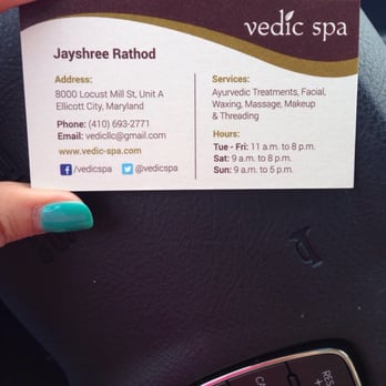 Vedic Spa - Jayshree was kind, warm and personable. Highly recommend! - Day Spas Near Me - Ellicott City, Maryland