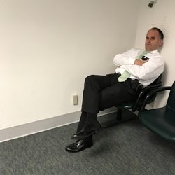 Wilton Manors Police Department - WMPD detective Frank Pilewski pretending to sleep while waiting to testify for scumbag Doug Blevins.