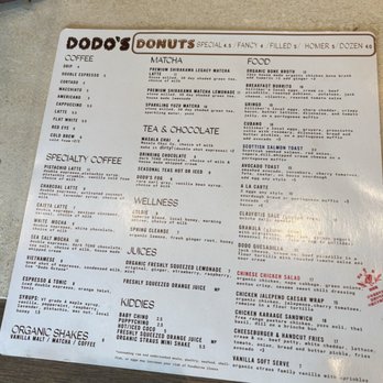 Dodo Bird Donuts - Menu - Donuts Near Me - La Jolla, California