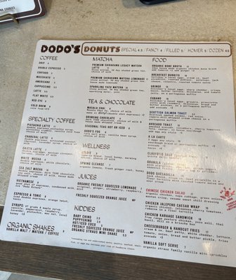 Menu photo 2 Dodo Bird Donuts La Jolla, CA