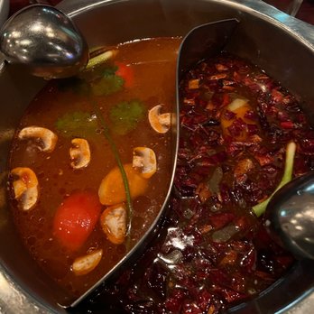 Q Restaurant - Original Tomato Broth and spicy Classic Mala Broth - Chinese Near Me - Boston, Massachusetts