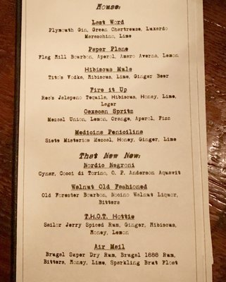 Menu photo 8 Reclamation Bar Brooklyn, NY