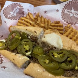 8" Texican and waffle fries. 8" Texican and waffle fries.