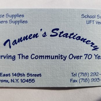 Tannen's - Business card front - Office Equipment Near Me - Bronx, New York Tannen's - Business card front - Office Equipment Near Me - Bronx, New York