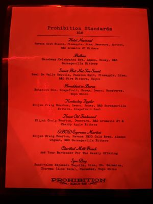 Menu photo 6 Prohibition San Diego, CA