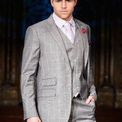 Miranda Kurtishi Fine Menswear - Kurtishi Fine Menswear "Purple Pane" Suit featured at NYFW 17