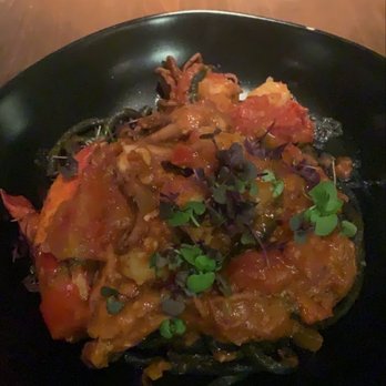 Panzano - Squid ink pasta with lobster, squid, and rock shrimp. - Italian Near Me - Denver, Colorado Panzano - Squid ink pasta with lobster, squid, and rock shrimp. - Italian Near Me - Denver, Colorado