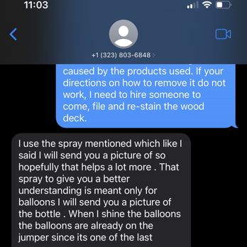 Bounce Bae Rentals - According to her the spray she used couldn't damage my wood because it was natural non chemical and made for balloons. - Bounce House Rentals Near Me