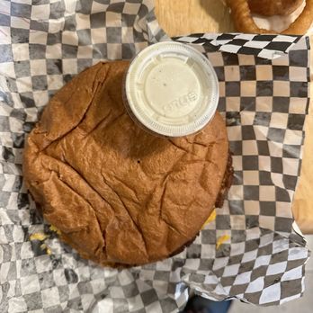 Grandpa's Burger Haven - Just to show how big their burger is!!! Definitely #1 on the big big bun! - Burgers Near Me - Denver, Colorado
