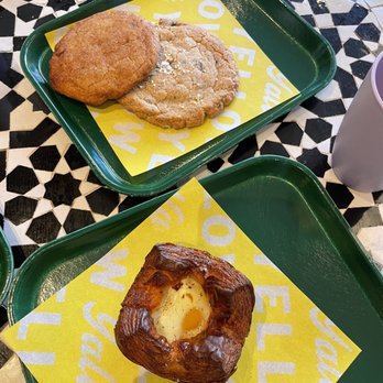 Yellow The Cafe - Harissa egg crossaint, brown butter cinnamon cookie, halva chocolate chip cookie - Bakeries Near Me - Washington, DC, District of Columbia Yellow The Cafe - Harissa egg crossaint, brown butter cinnamon cookie, halva chocolate chip cookie - Bakeries Near Me - Washington, DC, District of Columbia