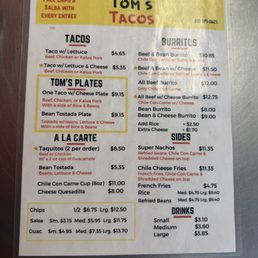 Current Menu - picture taken 12/31/25 Current Menu - picture taken 12/31/25