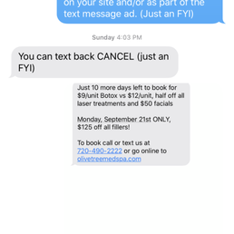 My initial request on Sunday 1:21pm in blue