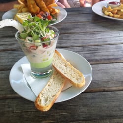 Two Fish Cafe - Ika Mata - raw fish salad with avocado purée and toasted bread