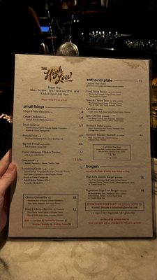 Menu photo 4 The High Low Bar Los Angeles, CA