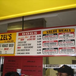 Zel's Roast Beef - Partial menu
