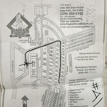 Eagle's Roost Rv Resorts - Site map - RV Parks Near Me - Lake Park, Georgia