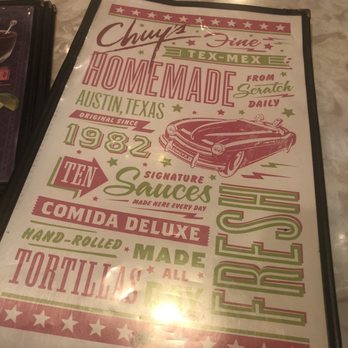 Chuy's - Menu is cute - Tex-Mex Near Me - Humble, Texas Chuy's - Menu is cute - Tex-Mex Near Me - Humble, Texas