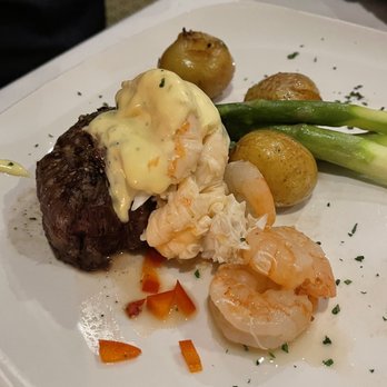 Boulevard Steakhouse - The special that night, 6oz filet with shrimp, lobster tail, and crab - Steakhouses Near Me - Edmond, Oklahoma Boulevard Steakhouse - The special that night, 6oz filet with shrimp, lobster tail, and crab - Steakhouses Near Me - Edmond, Oklahoma
