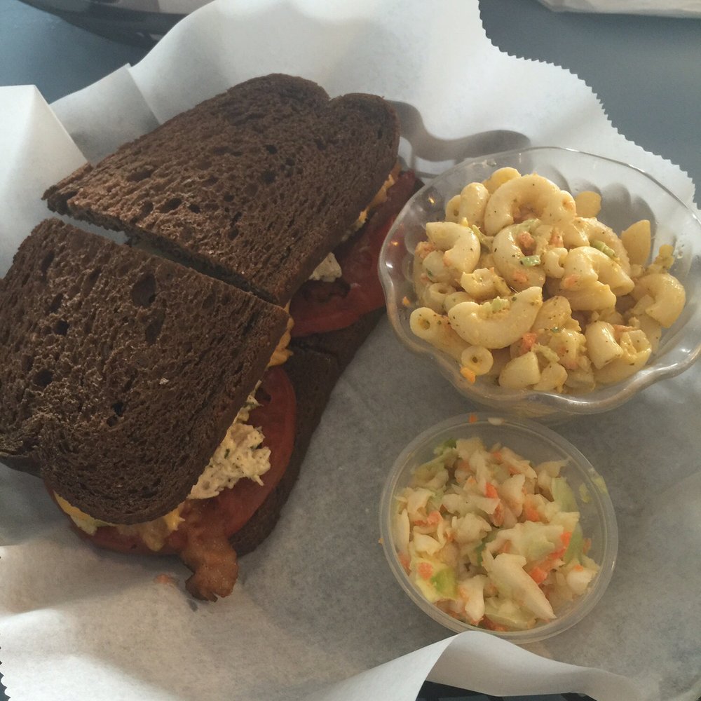 Sunset Cafe - a sandwich and macaroni salad - Cafes Near Me - Vero Beach, Florida