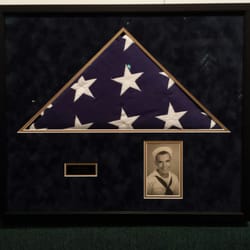 The Great Frame Up - WWII Navy seaman memorial flag frame.