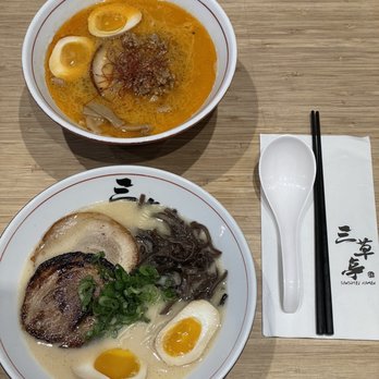 Sansotei Ramen - Spicy TanTan (top) Tonkatsu (bottom) - Ramen Near Me - Toronto, Ontario Sansotei Ramen - Spicy TanTan (top) Tonkatsu (bottom) - Ramen Near Me - Toronto, Ontario