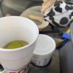 Sonic Drive-In - Mango Limeade w/out ice & a cold water for the pup, refreshing!