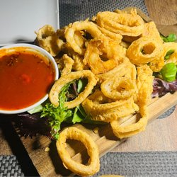 Onlywood Grill - Two years in a row for this one!  Calamari, shrimp and zucchini in a SPICY red sauce!