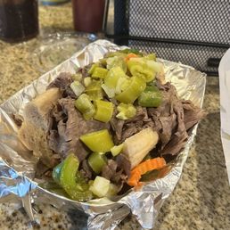 Italian Beef, Dipped, sweet and hot peppers, NO CHEESE! Italian Beef, Dipped, sweet and hot peppers, NO CHEESE!