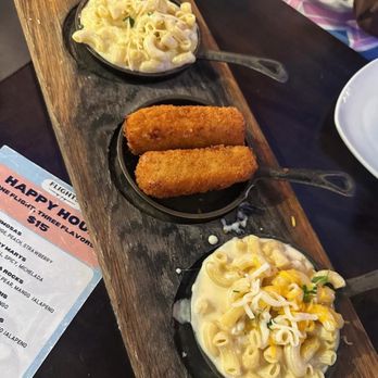 Flights - $18.95 Mac & Cheese Flight (4 Cheese, Bacon Sticks, & Truffle) - New American Near Me - Las Vegas, Nevada Flights - $18.95 Mac & Cheese Flight (4 Cheese, Bacon Sticks, & Truffle) - New American Near Me - Las Vegas, Nevada
