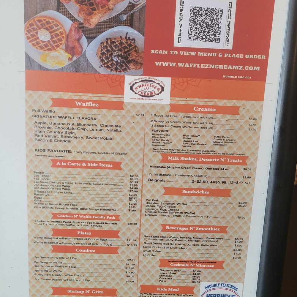 Wafflez-N-Creamz - Menu - Ice Cream & Frozen Yogurt Near Me - Humble, Texas Wafflez-N-Creamz - Menu - Ice Cream & Frozen Yogurt Near Me - Humble, Texas