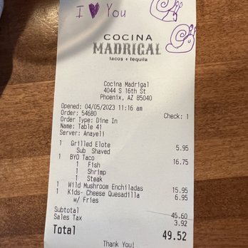 Cocina Madrigal - Tacos Near Me - Phoenix, Arizona