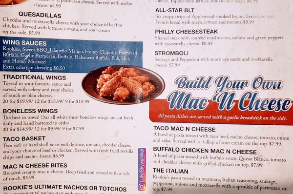 Menu photo 1 Rookies Lafayette, IN