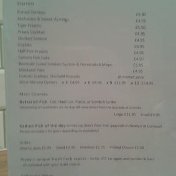 Brady's - Menu - Fish & Chips Near Me - London, XGL