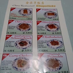 Chopsticks - Angebotskarte neben der übliche Speisekarte