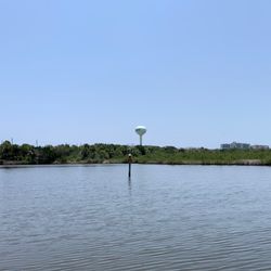 Gamble Rogers Memorial State Recreation Area - View of the water tower from the Intracoastal side of Gamble Rogers SP.