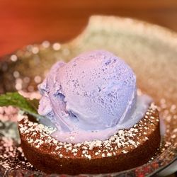 Lava Cake with Ube Ice Cream