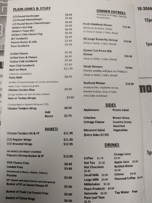 Menu photo 5 Frazier's Diner Rushford, NY