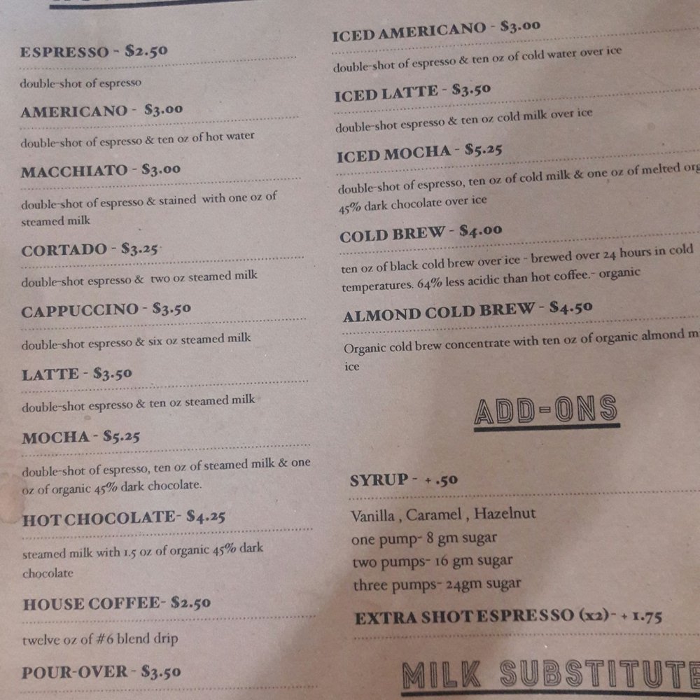 Bldg 6 Coffee Roasters - Menu - Coffee & Tea Near Me - El Paso, Texas