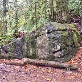 Twin Falls Trailhead - Huge rock along the trail - Hiking Near Me - North Bend, Washington Twin Falls Trailhead - Huge rock along the trail - Hiking Near Me - North Bend, Washington